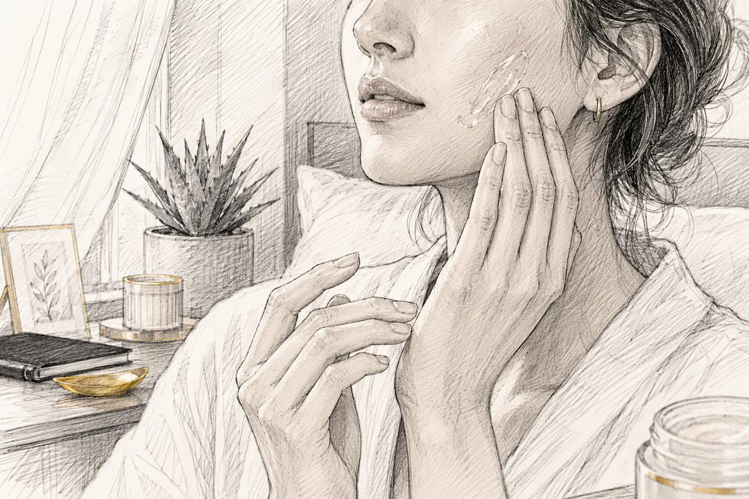 Hands applying lightweight moisturizer on face