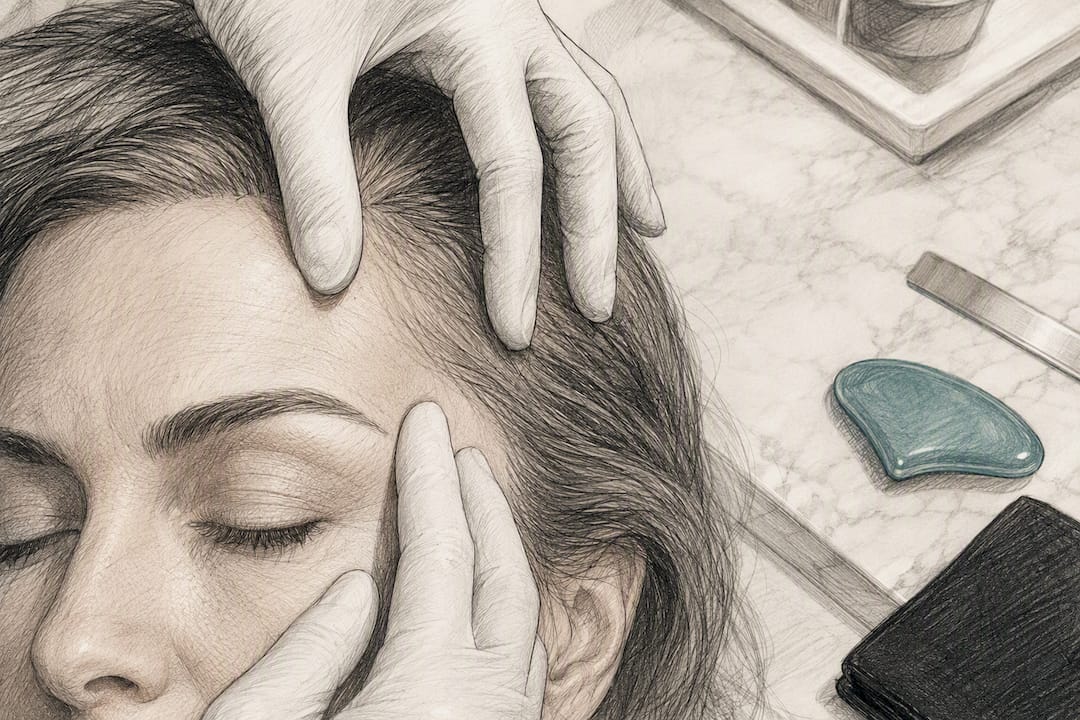 Clinician measuring patient’s brow position