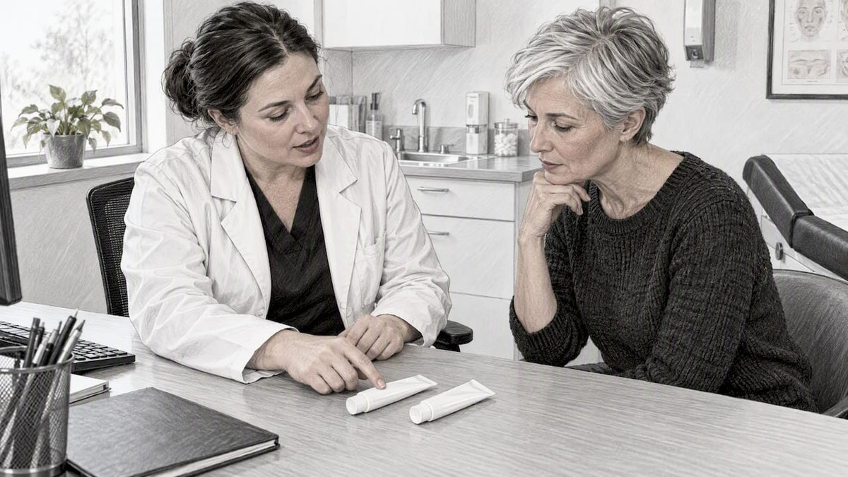 Dermatologist and patient compare tretinoin strengths