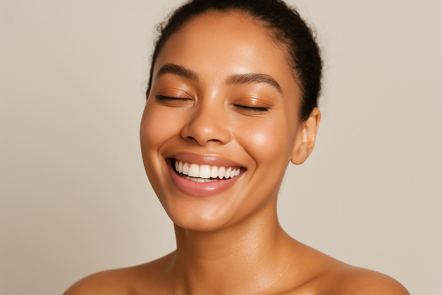 Skin model demonstrating visible improvement in hyperpigmentation and melasma with hydroquinone treatment