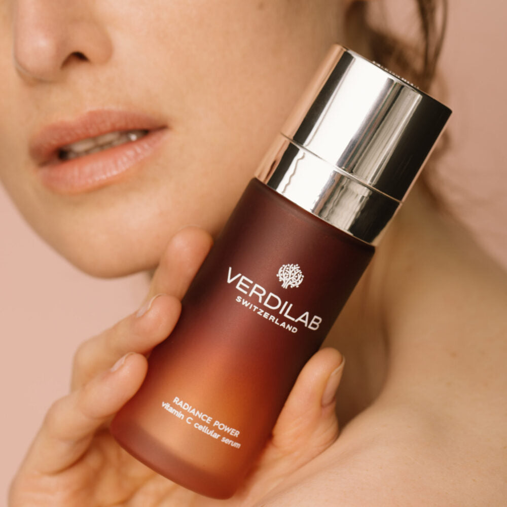 Radiance Power Serum packaging—luxury vitamin C serum for youthful, luminous skin.