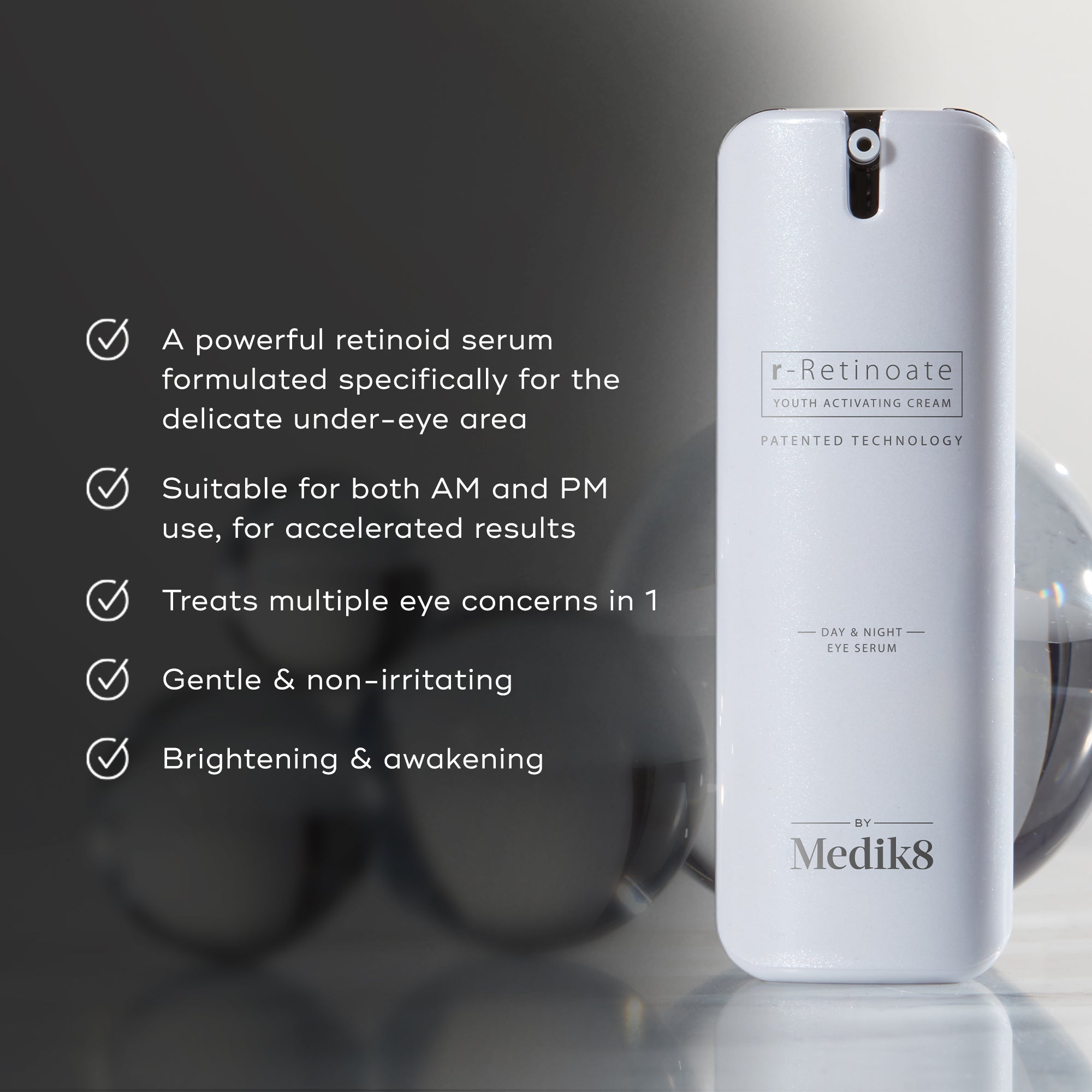 R-Retinoate® Day & Night Eye Serum MEDIK8 Official Stockist. Worldwide shipping. Medical-grade skincare. The M-ethod Aesthetics