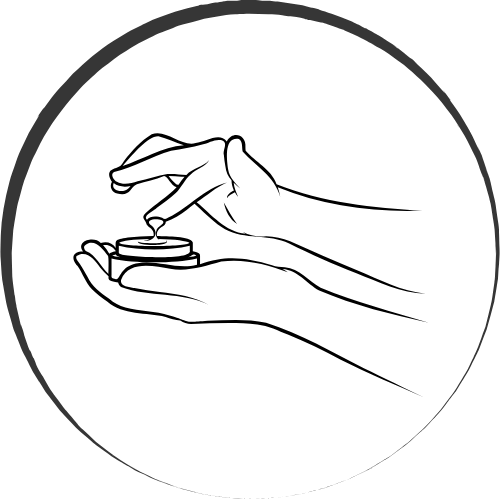 hands applying cream