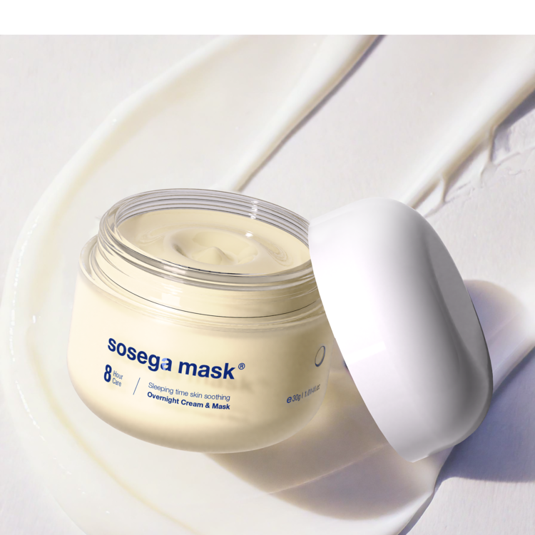 Sosega Mask by Civasan—medical-grade overnight cream mask for soothing, hydrating, and repairing sensitive skin.