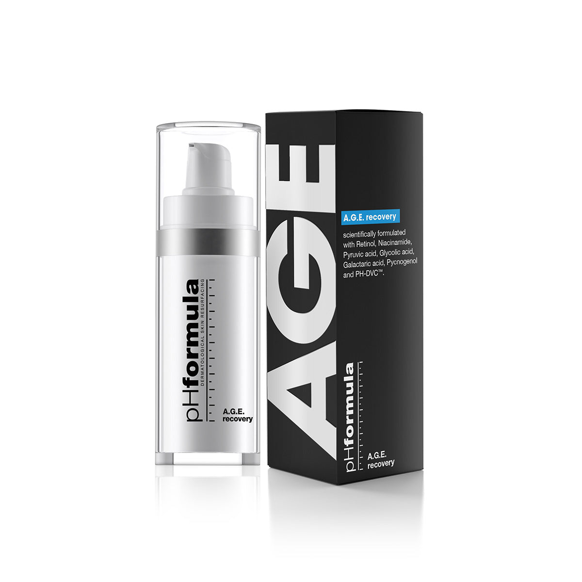 A.G.E. Recovery packaging—professional-grade rejuvenating formula for youthful, radiant skin.