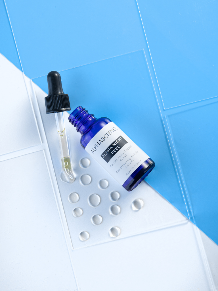 Alpha Night Peel serum reducing blemishes and smoothing fine lines close-up