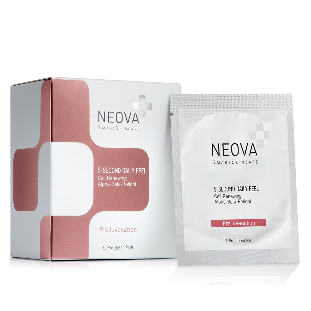 Neova 5-Second Daily Peel—exfoliating pads for instant radiance and improved skin texture.