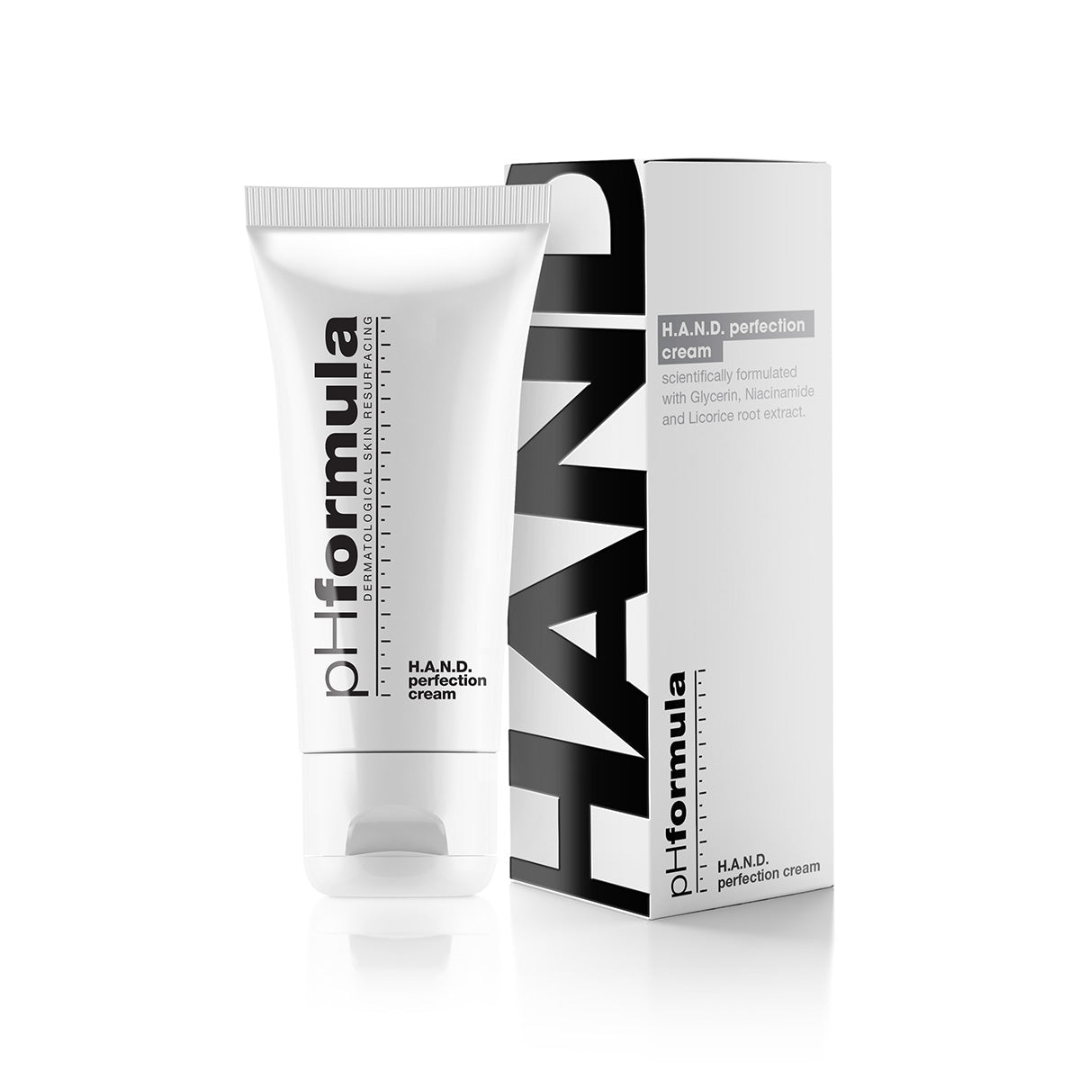 H.A.N.D. Perfection Cream packaging—luxury moisturizer for youthful, even-toned hands.