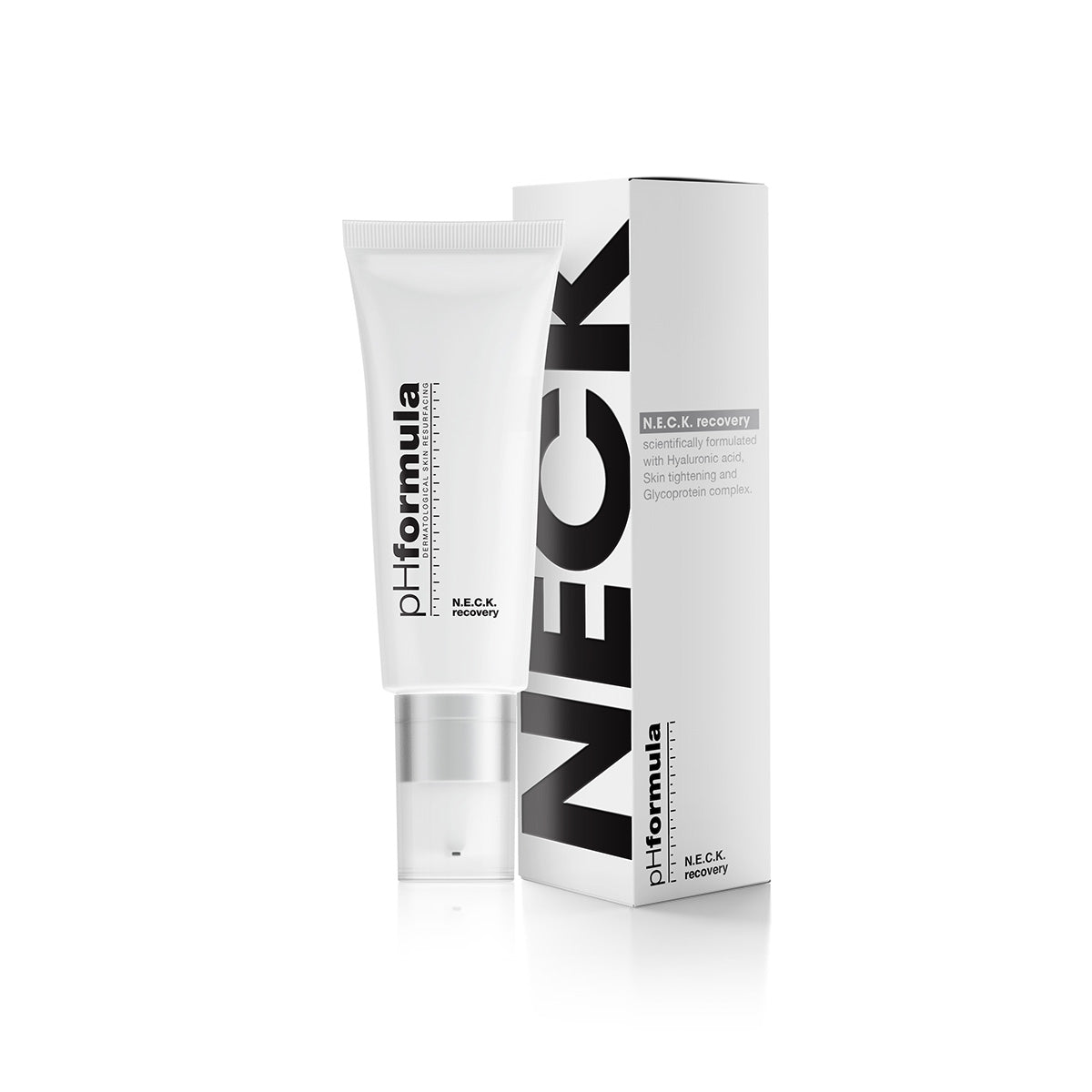 N.E.C.K. Recovery Cream packaging—targeted moisturizer for improved elasticity and youthful neck.