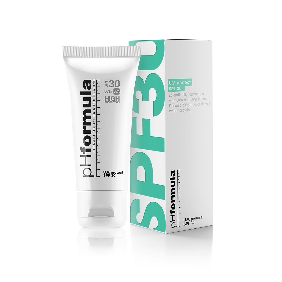 pHformula U.V. Protect SPF 30—hydrating SPF cream for sensitive and post-procedure skin.
