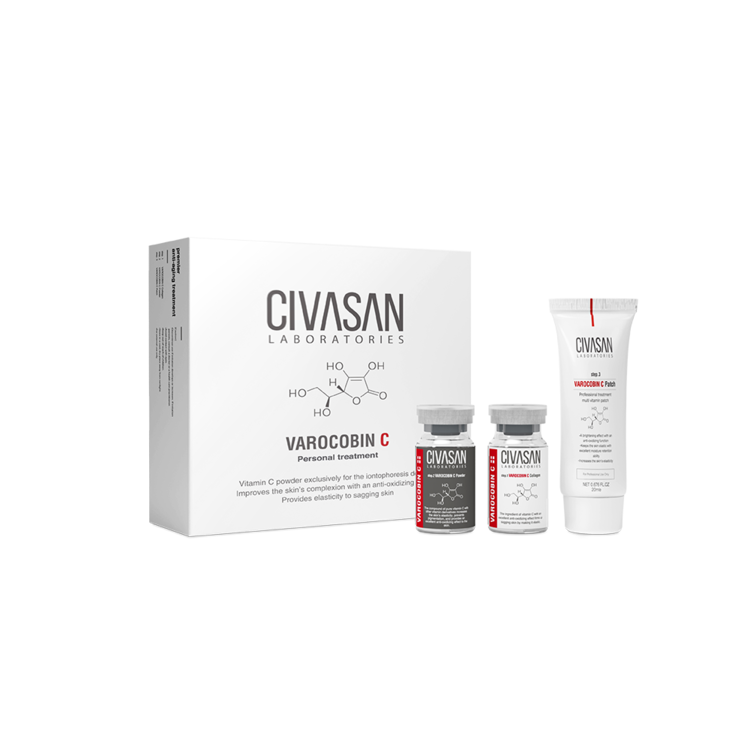 Varocobin C Personal Treatment Kit by Civasan—advanced at-home vitamin C skincare kit for brightening and revitalizing the complexion.