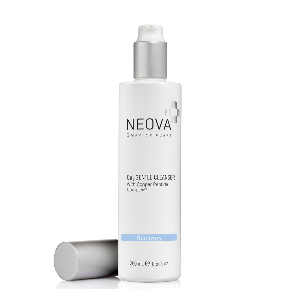 Neova cleanser packaging—Copper Peptide Complex daily cleanser for balanced, comforted skin.
