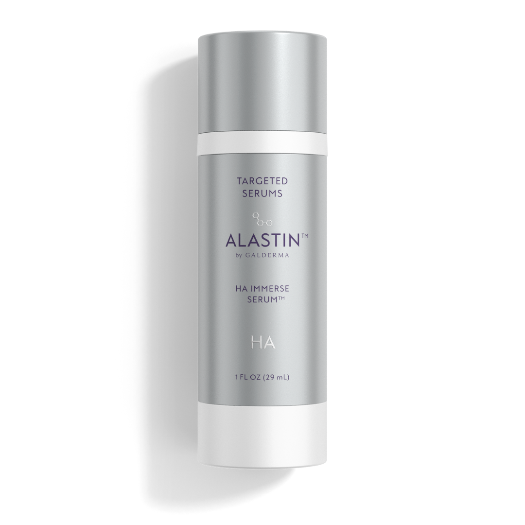Alastin skincare serum bottle on a white background