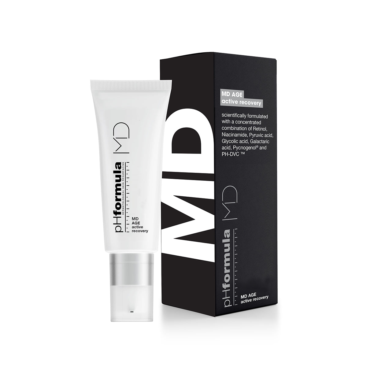 pHformula AGE Active Recovery serum bottle on a clean background, advanced anti-ageing serum for wrinkles and dull skin.