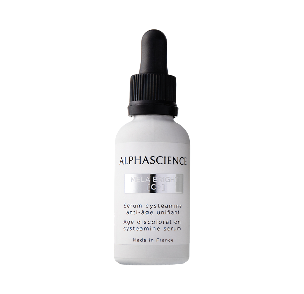Alphascience Mela Bright C+ Serum—brightening serum for dark spots and wrinkles.