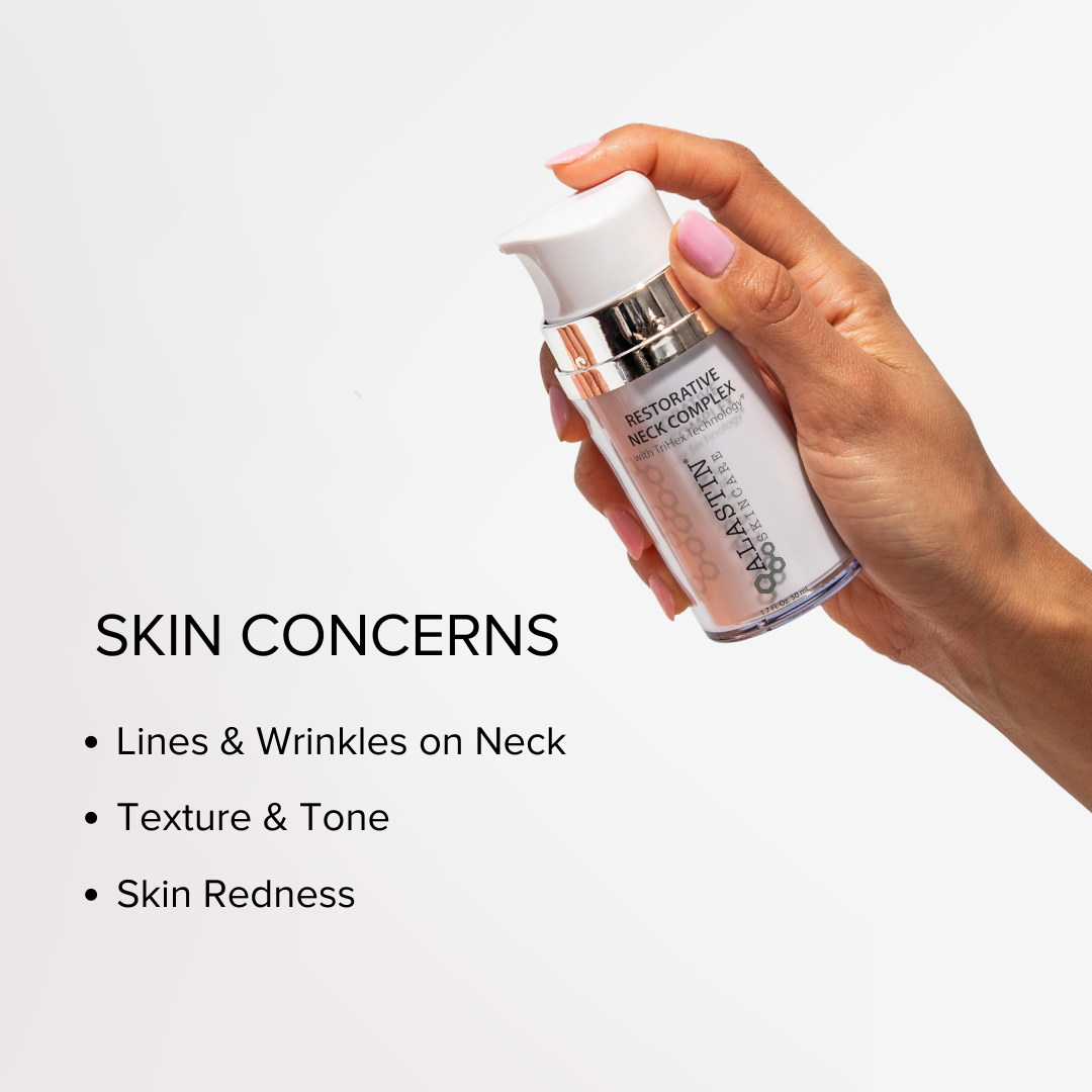 Restorative Neck Complex. Alastin Skincare. Official Stockist. Worldwide shipping. Medical-grade skincare. The M-ethod Aesthetics