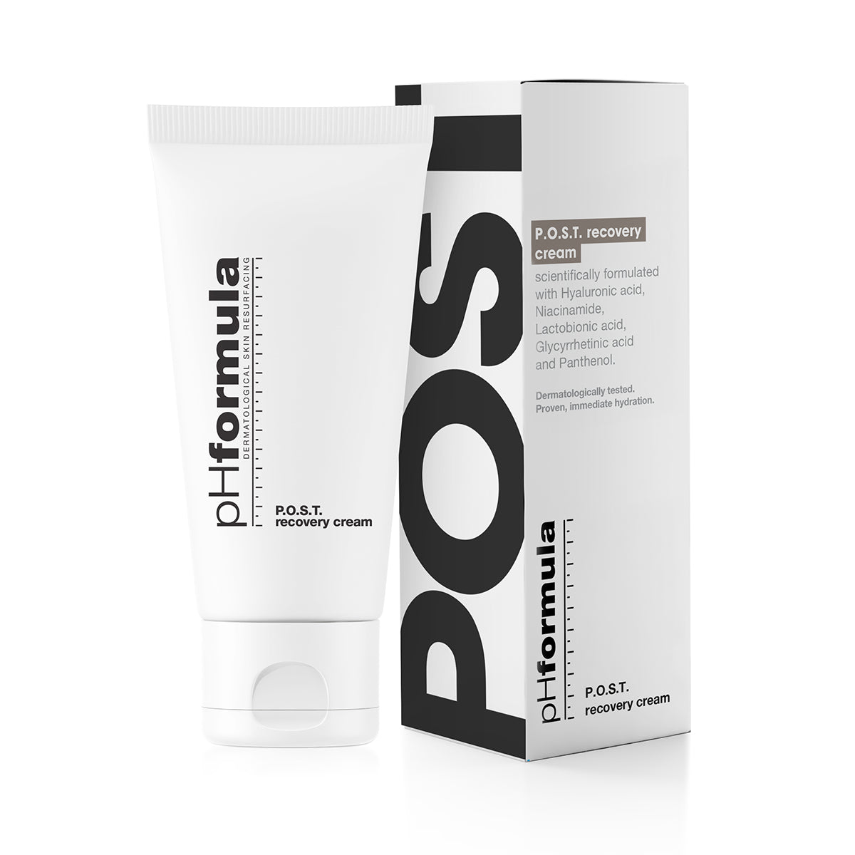 P.O.S.T. Recovery Cream packaging—restorative cream for calming redness and irritation.