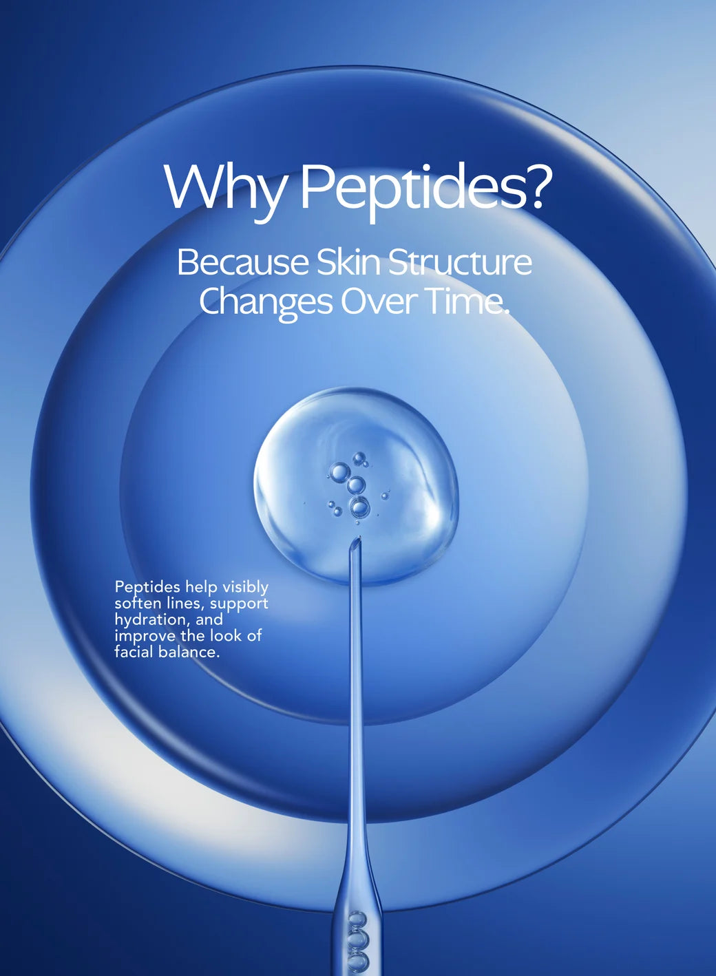 Texture of Peptide Facial Refining Concentrate—silky serum that absorbs quickly for smooth, plump skin.