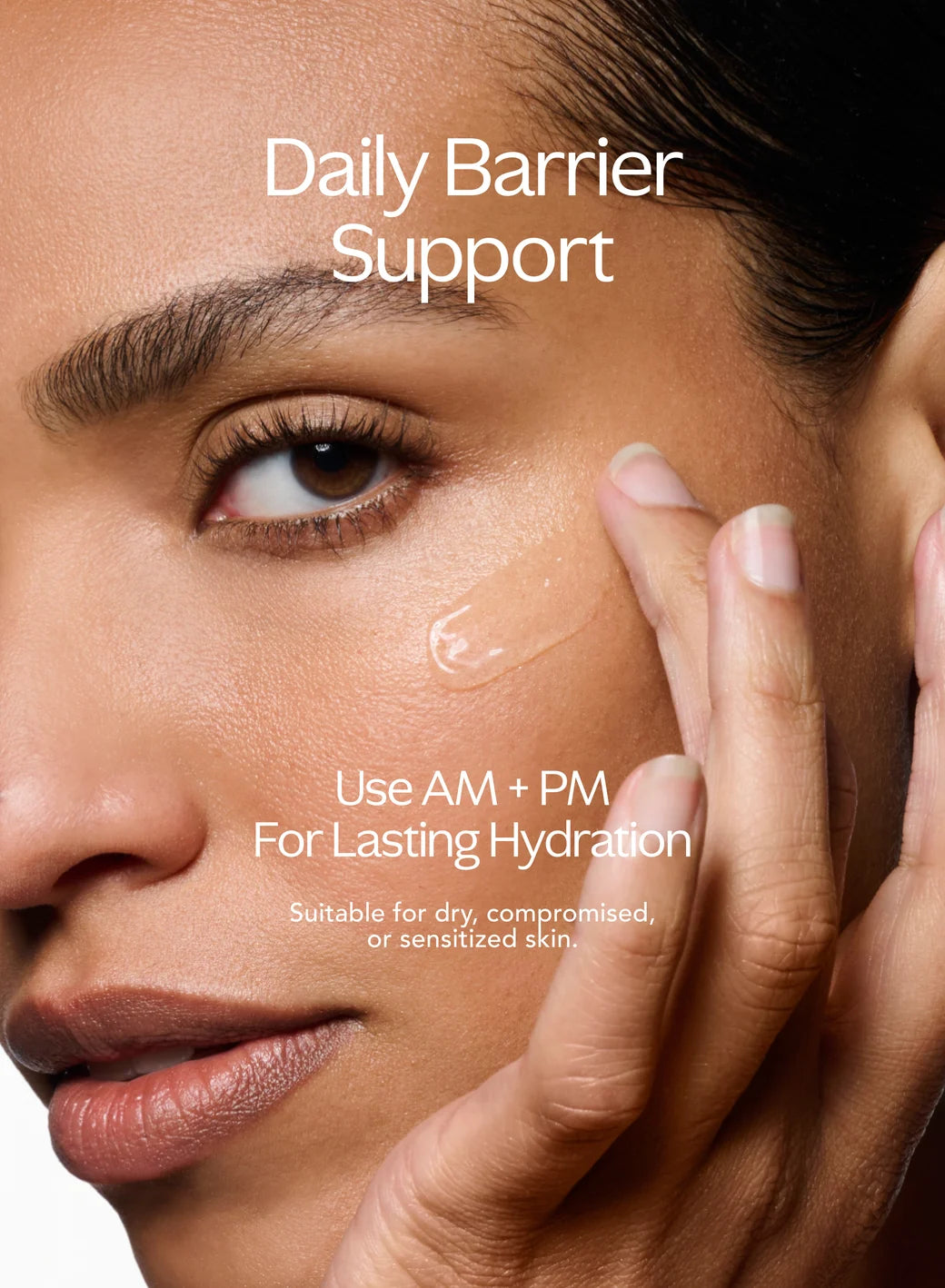 Model applying Peptide Facial Refining Concentrate.