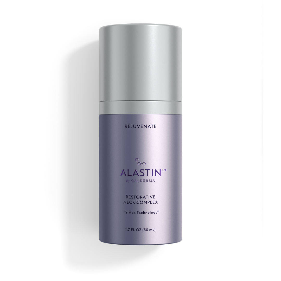 Alastin Restorative Neck Complex with TriHex Technology® for firmer, smoother-looking neck and décolleté skin.