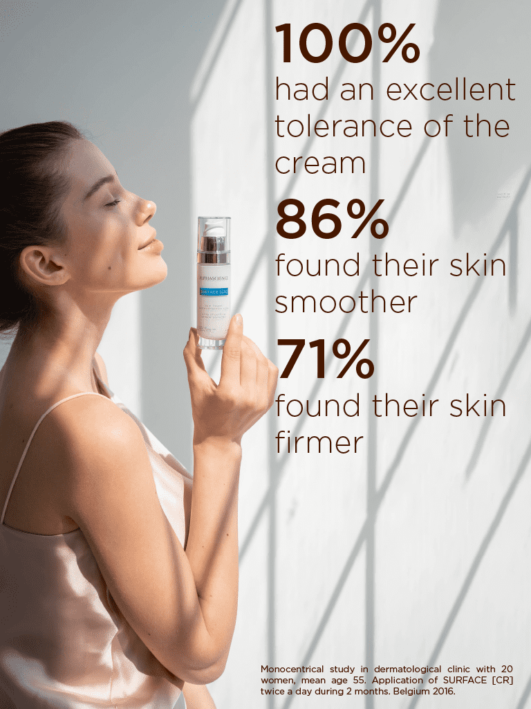 Alphascience Surface CR packaging—50ml jar for calming and hydrating skin.