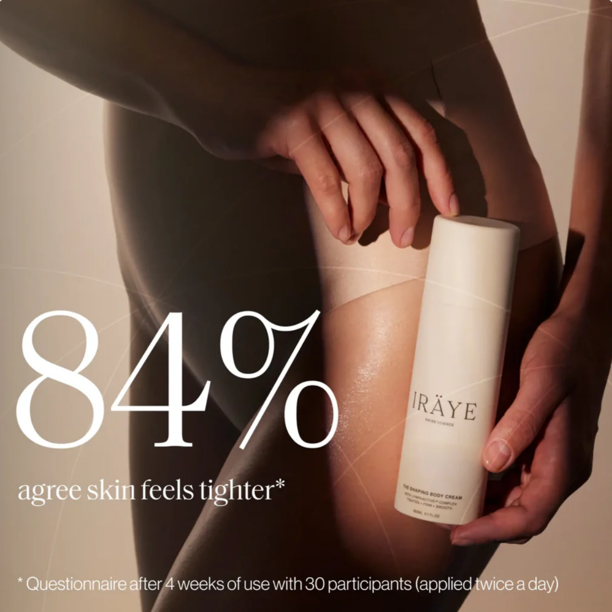 IRÄYE The Shaping Body Cream—cellulite-reducing cream with LYMPHACTIVE™ Complex.