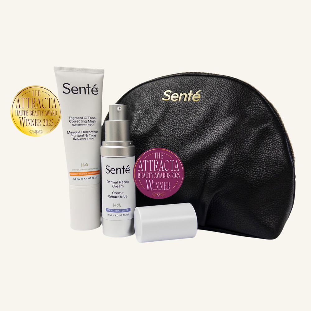 Sente Even Skin Tone Kit box—limited edition kit for hyperpigmentation and even tone correction.