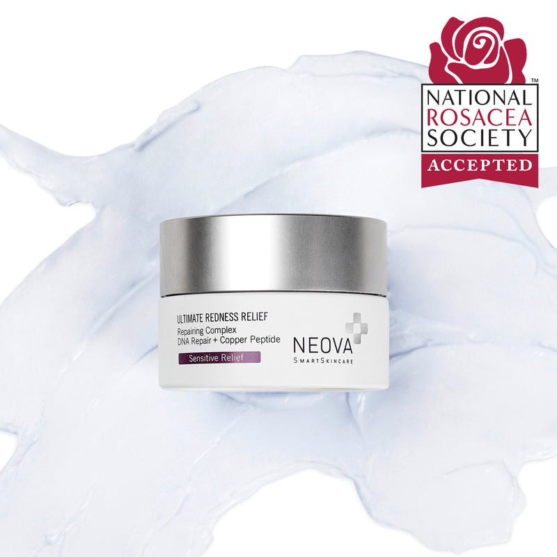 Ultimate Redness Relief texture by Neova—medium-dense, fast-absorbing redness reducer.