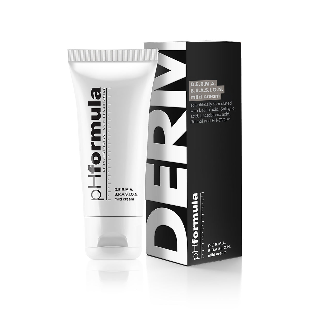 D.E.R.M.A.B.R.A.S.I.O.N. Mild Cream packaging—luxury exfoliating cream for radiant complexion.