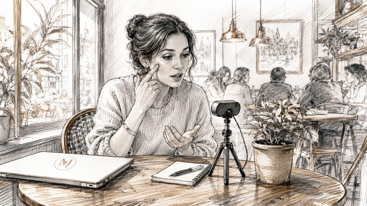 Patient in home doing online skin consultation