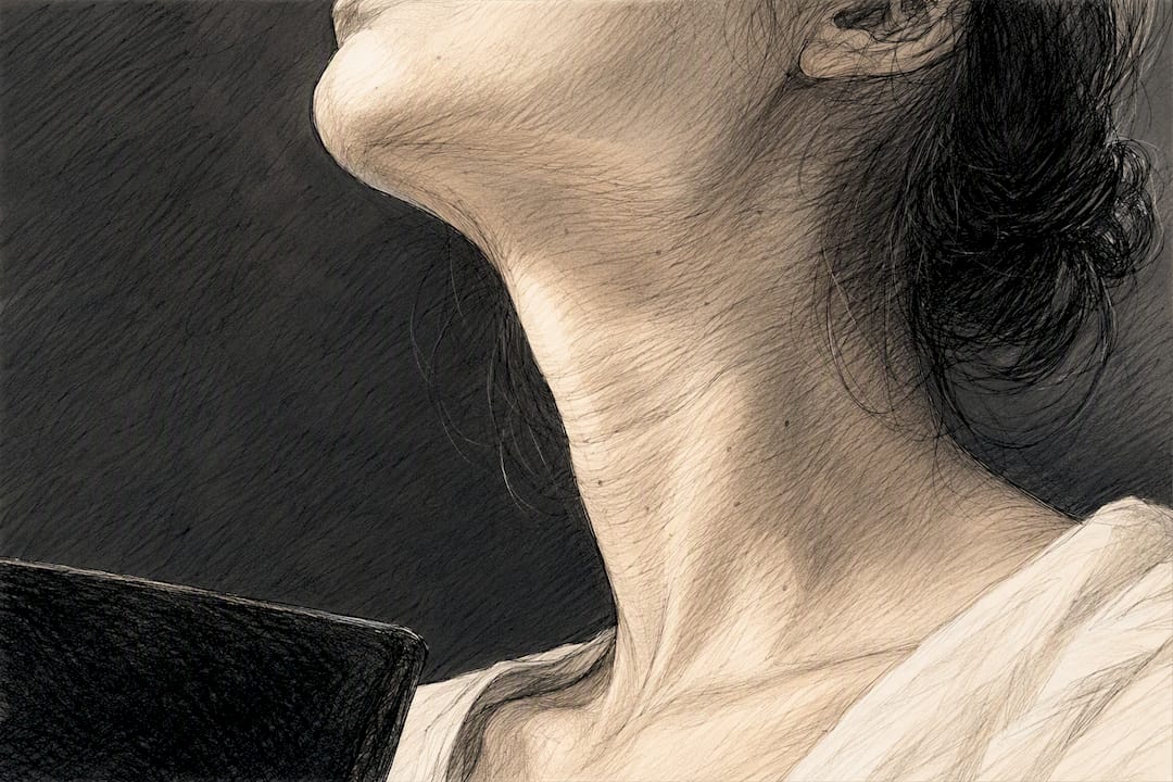 Close-up of natural horizontal neck lines