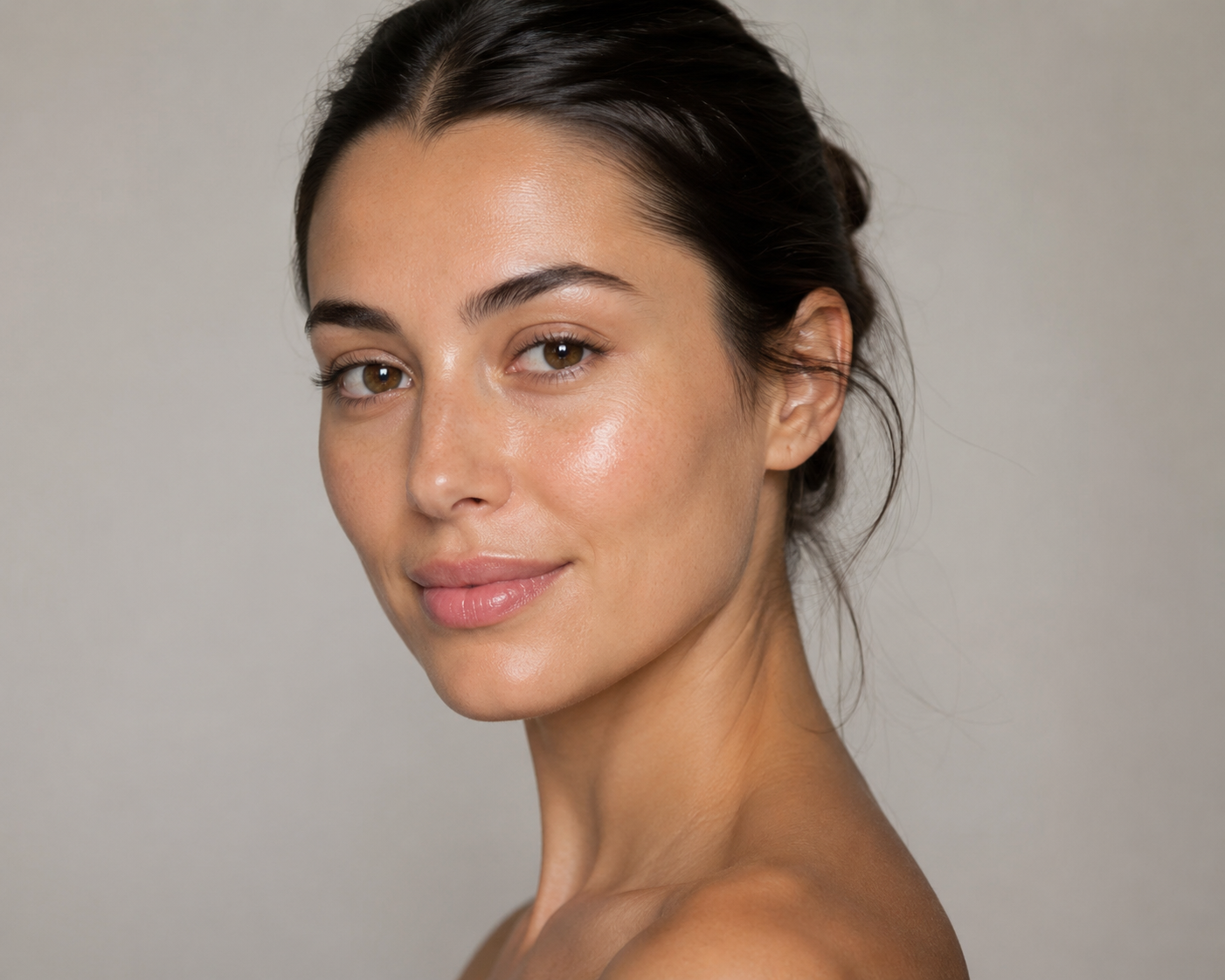 Natural glowing skin portrait of woman