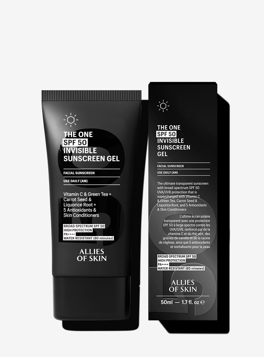 The One SPF 50 Invisible Sunscreen Gel  Allies of Skin. The M-ethod Aesthetics. Worldwide Delivery.