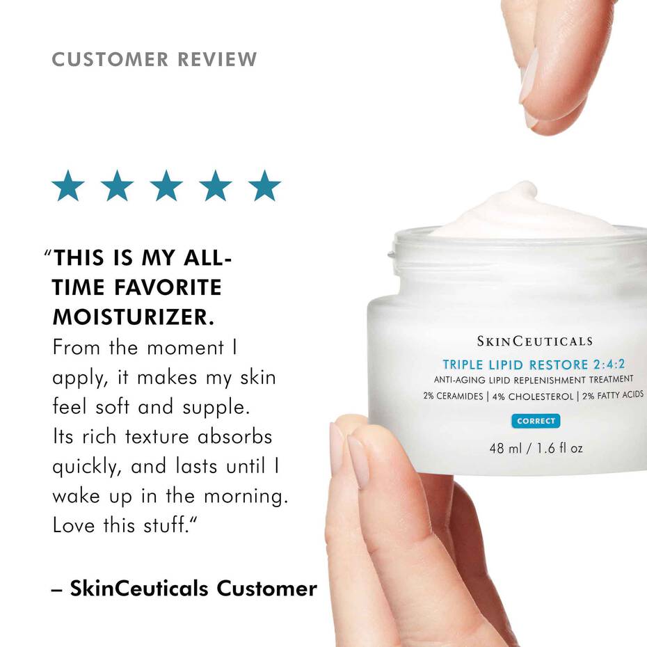 SkinCeuticals moisturizer with customer review text