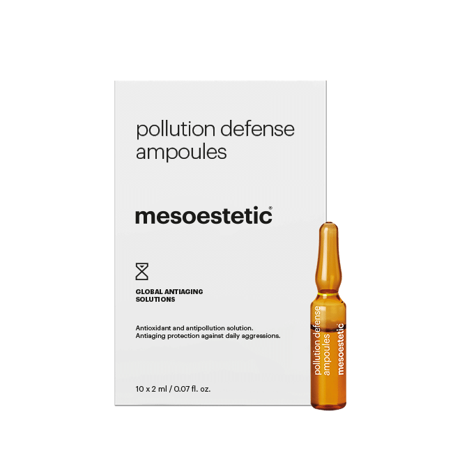 Mesoestetic Pollution Defense Ampoules. Official Stockist. Worldwide shipping. Medical-grade skincare. The M-ethod Aesthetics