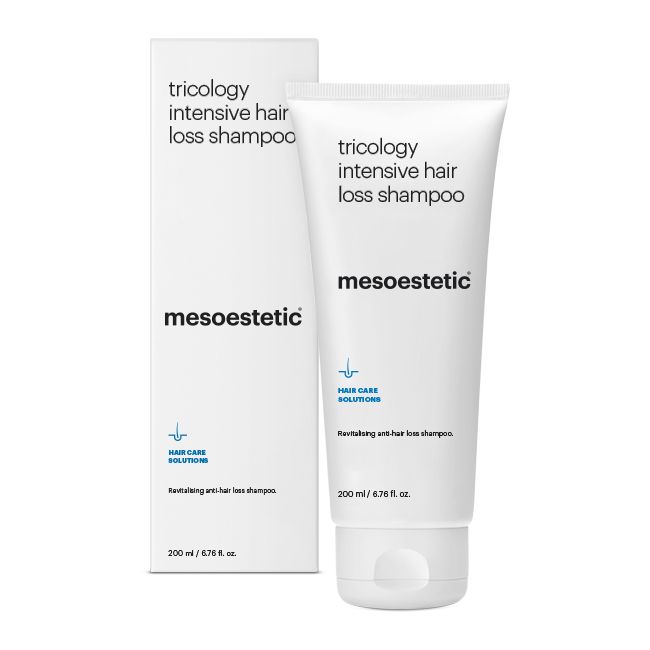 Mesoestetic Tricology Intensive Hair Loss Shampoo. Official Stockist. Worldwide shipping. Medical-grade skincare. The M-ethod Aesthetics