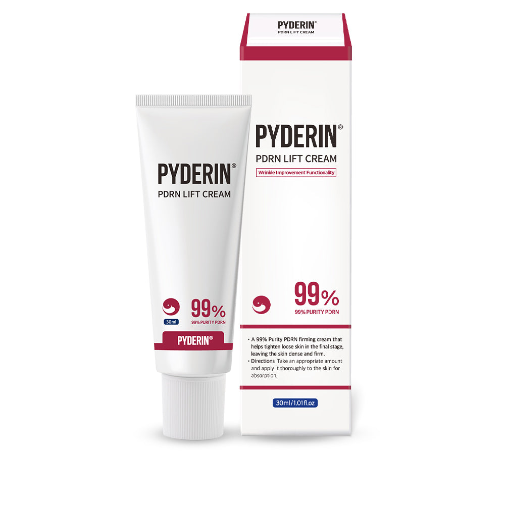 Pyderin PDRN Lift Cream for firm, hydrated skin - tube and packaging on a white background