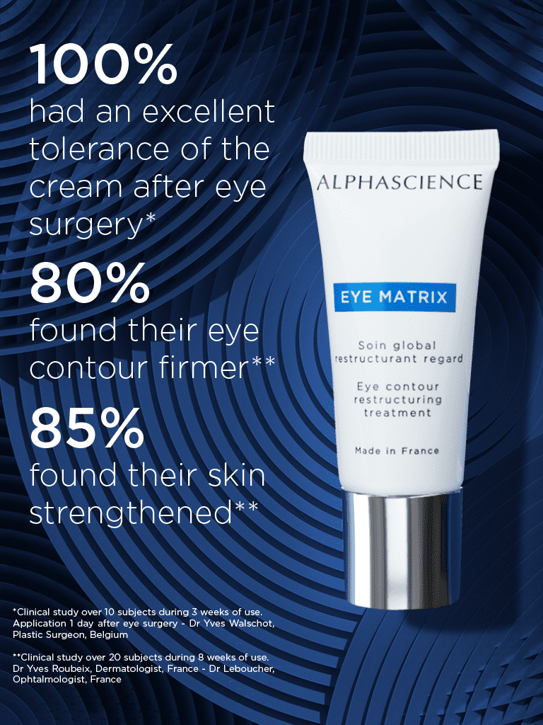 Alphascience Eye Matrix—anti-aging eye cream to reduce puffiness and dark circles.