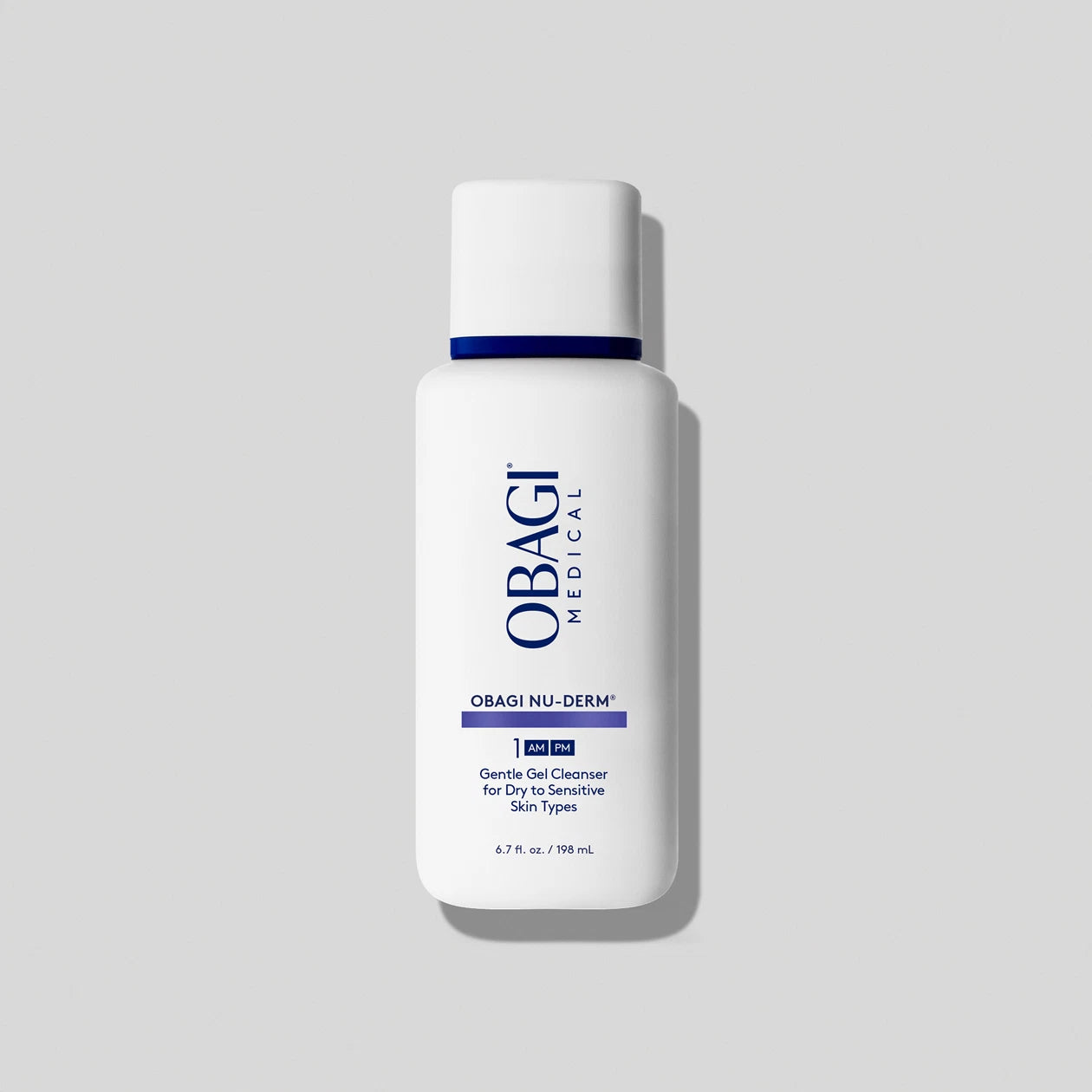 Obagi Nu-Derm Gentle Cleanser for all skin types, mild foaming cleanser to remove impurities and prep skin for Nu-Derm System.