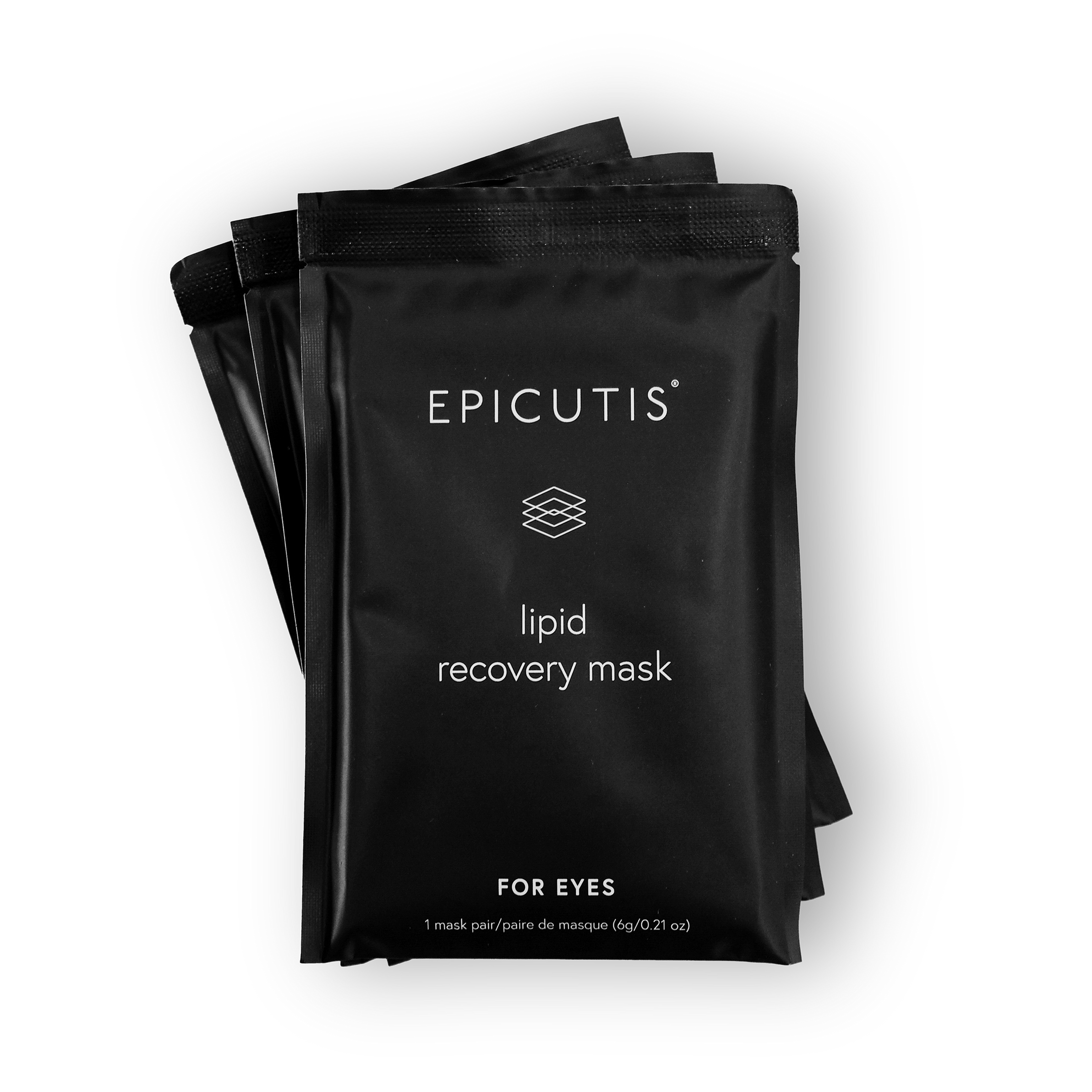 Epicutis Lipid Recovery Eye Mask pack—5 pair of cooling bio‑cellulose eye patches.