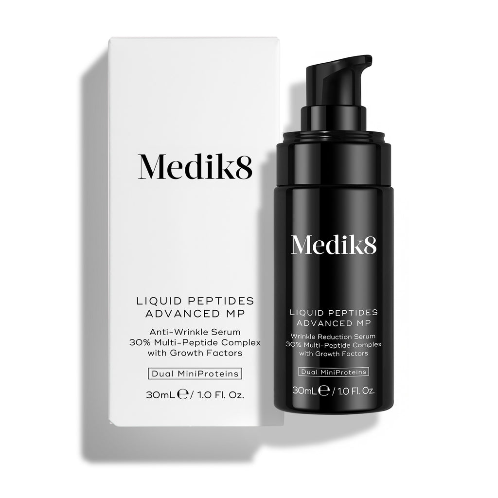 Medik8 Liquid Peptides Advanced MP packaging—innovative serum for firmer, smoother, youthful skin.