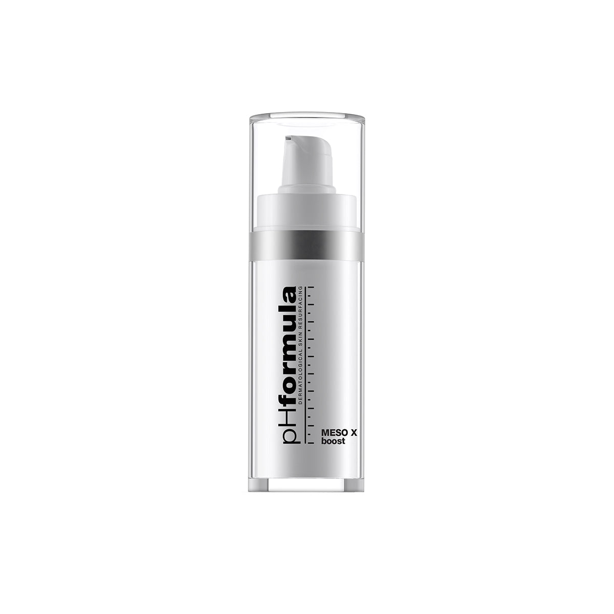 pHformula MESO X Boost bottle on a clean white background, advanced spicule serum for hydration and skin renewal.