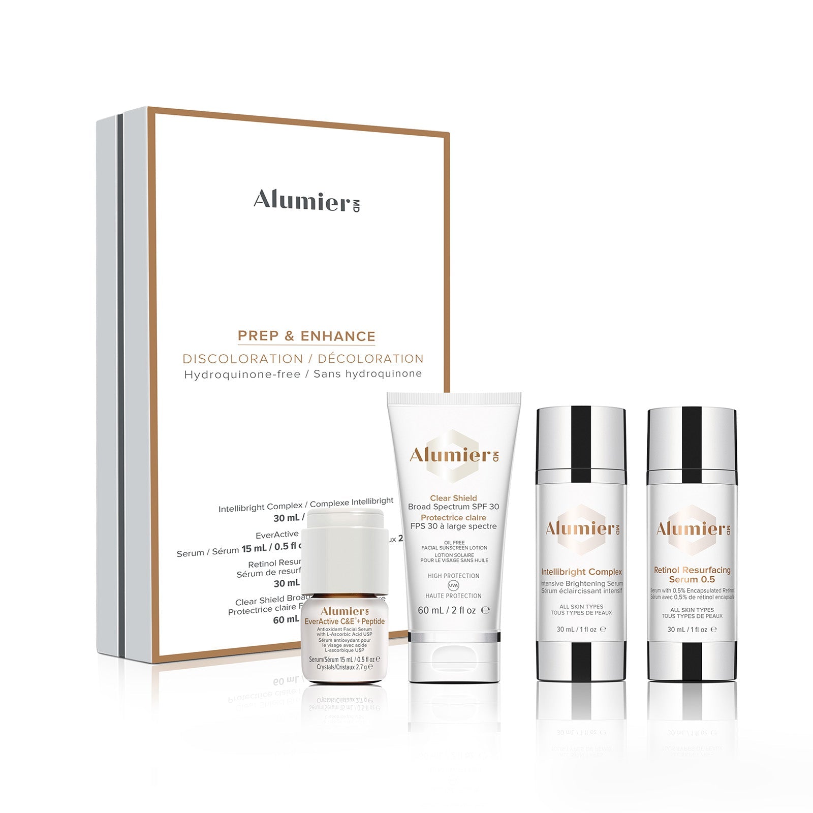 Prep & Enhance - Discoloration Kit (Non-HQ). AlumierMD Official Stockist. Worldwide shipping. Medical-grade skincare. The M-ethod Aesthetics