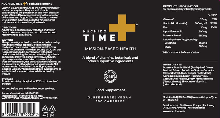 Nuchido TIME+. NAD Supplement. Worldwide Shipping.