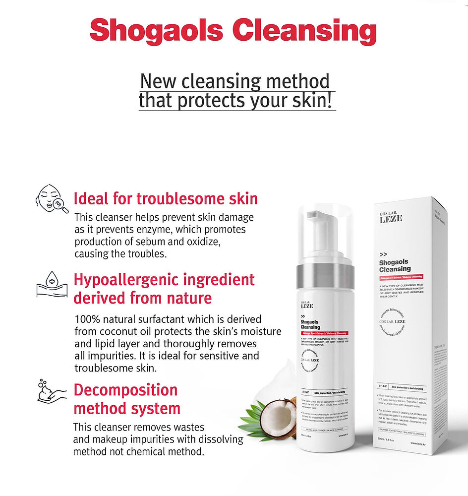 Shogaols Cleansing. Coslab Leze Korean Mediceuticals. The M-ethod Aesthetics. Worldwide Shipping.