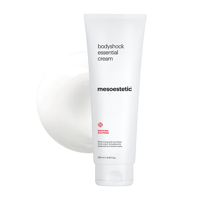 Mesoestetic Bodyshock Essential Cream. Official Stockist. Worldwide shipping. Medical-grade skincare. The M-ethod Aesthetics