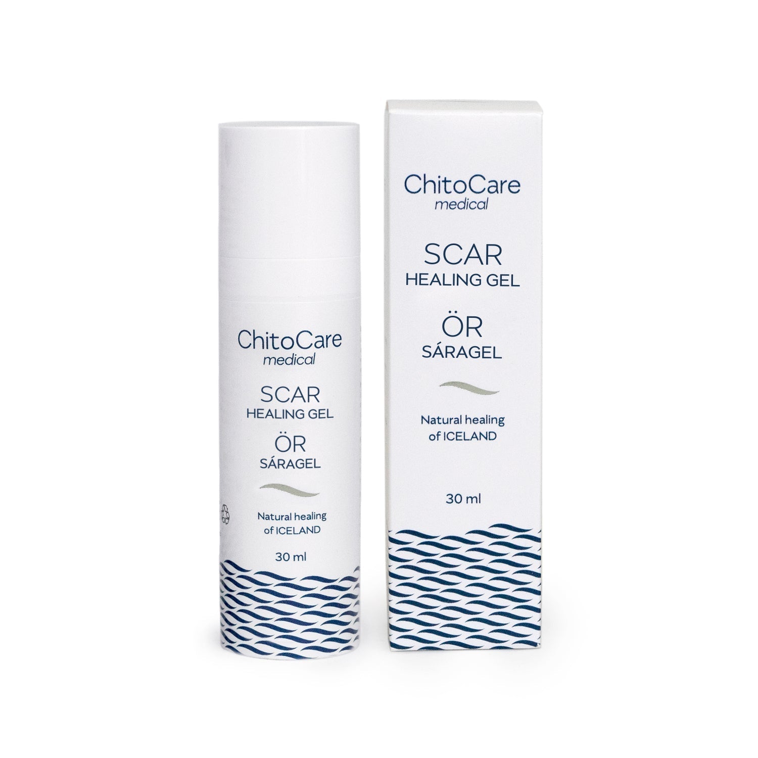 ChitoCare Medical Scar Healing Gel 30 ml tube—chitosan-based gel for new and old scars.