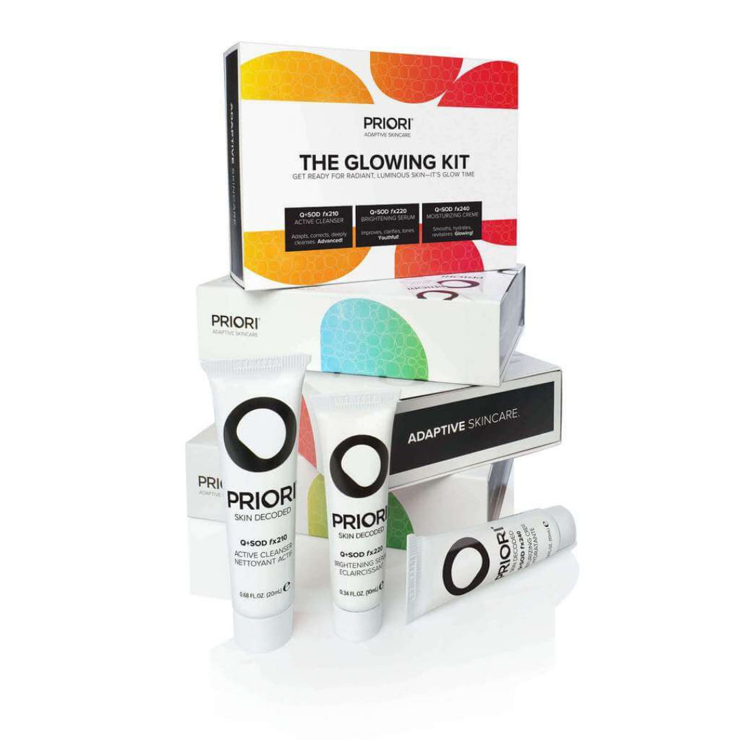 The Glowing Kit Priori Skincare Official Stockist. Worldwide shipping. Medical-grade skincare. The M-ethod Aesthetics