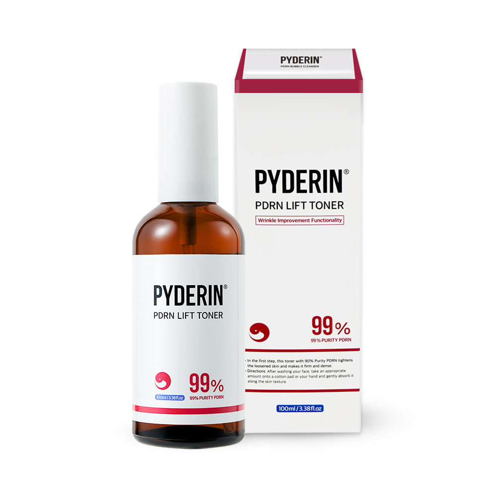 PYDERIN PDRN Lift Toner bottle on a clean background, hydrating firming toner for elastic skin.
